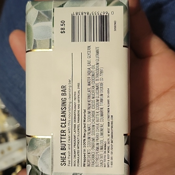 White Tea & Sage Shea Butter Soap Bar - Picture 2 of 2